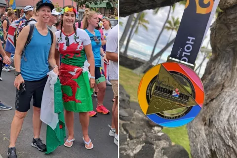 SCOO Bex Owen and CRO Alex Tennant, before taking part in Ironman World Championship