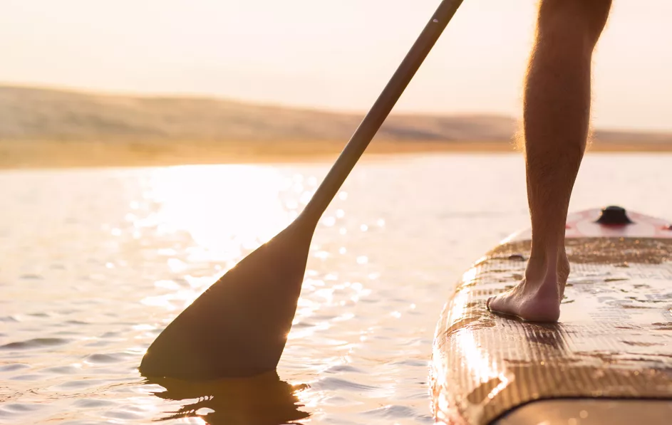 Stock image - Close up shot of paddleboarding on the water